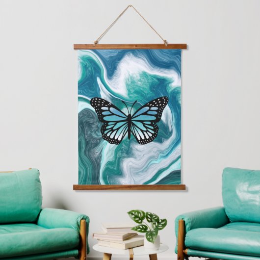 Tapisserie Suspendue Ocean Waves Art papillon Abstrait (Salon)