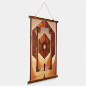 Tapisserie Suspendue "Octopus Zen : Réflexion Tesseract Fractale" (Angulaire)