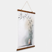 Tapisserie Suspendue Œuf de Pâques minimaliste zen printemps bambou (Angulaire)