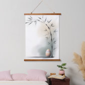 Tapisserie Suspendue Œuf de Pâques minimaliste zen printemps bambou (Chambre à coucher)
