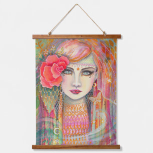 Tapisserie Suspendue Œuvre d'art bohème Gypsy Rose par Molly Harrison