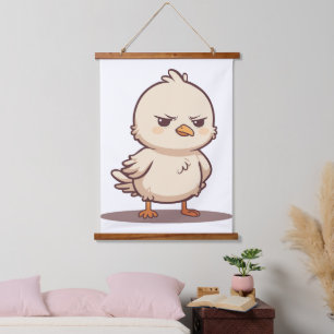 Tapisserie Suspendue Oiseau Bébé Mignon Grincheux Dessin Animé Kawaii