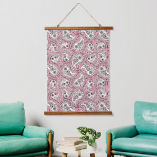 Tapisserie Suspendue Oiseaux de marguerite en rose bébé