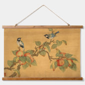 Tapisserie Suspendue Oiseaux Et Fruits Chinois Orientaux (Devant)