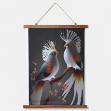 Oiseaux Exotiques Majestueux sur une Branche - Nat