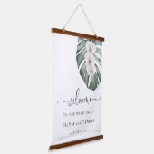 Tapisserie Suspendue Orchidées blanches sur Monstera Mariage tropical B (Angulaire)