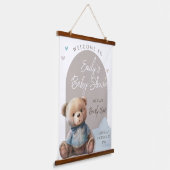 Tapisserie Suspendue Ours Baby shower moderne Boho Beige (Angulaire)