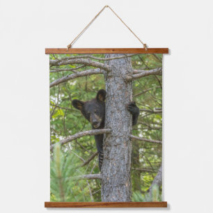 Tapisserie Suspendue Ours Cub grimpant à l'arbre