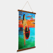 Tapisserie Suspendue paddle-board fille & impressionniste version (Angulaire)