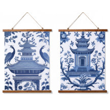 PAGODES CHINOISERIE EN BLEU 1 & 2
