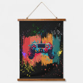 Tapisserie Suspendue Paint Splatter Video Game Controller Art, Gamer (Recto)