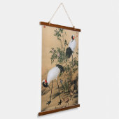 Tapisserie Suspendue Pair of Cranes in the Shade of Flowers,Chinese Art (Angulaire)