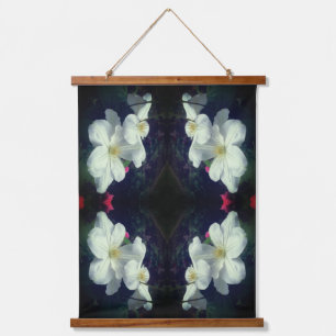 Tapisserie Suspendue Paire de fleurs Clematis blanches Abstraite
