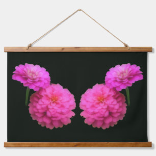 Tapisserie Suspendue Paire de fleurs de Zinnia rose