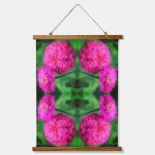 Tapisserie Suspendue Paire de fleurs de Zinnia rose motif abstrait
