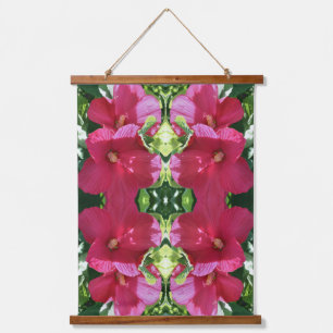 Tapisserie Suspendue Paire de fleurs d'hibiscus rouge suspendues en gro