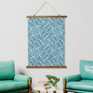 Tapisserie Suspendue Paisley en bleu bébé