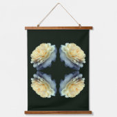 Tapisserie Suspendue Pale Yellow Rose In Bloom Mirror Abstract (Recto)