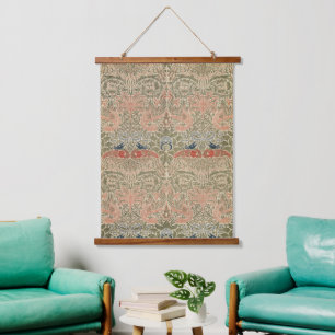 Tapisserie Suspendue Papier peint vintage William Morris Paon & Dragon