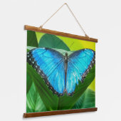 Tapisserie Suspendue Papillon bleu Morpho Floral Nature Art (Angulaire)