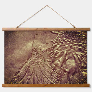 Tapisserie Suspendue Papillon Sculpté En Art Brown Nature