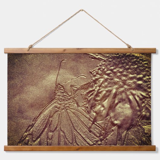 Tapisserie Suspendue Papillon Sculpté En Art Brown Nature (Devant)