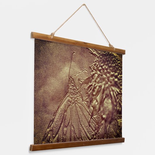 Tapisserie Suspendue Papillon Sculpté En Art Brown Nature (Angulaire)