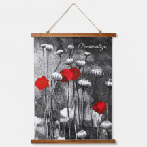 Papillons noirs blancs Fleurs rouges Fleurs noires