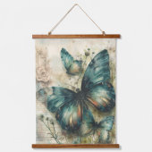 Tapisserie Suspendue Papillons verts vintages (Recto)