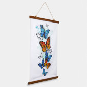 Tapisserie Suspendue Papillons volants Morpho et Monarch (Angulaire)