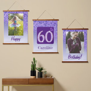 Tapisserie Suspendue Parties scintillant décorative violette 2 Photos 6
