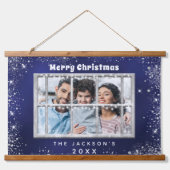 Tapisserie Suspendue Parties scintillant photo en bleu de Noël (Devant)