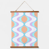 Tapisserie Suspendue Pastel Violet Orange Aqua Blue Ogee White Waves (Recto)