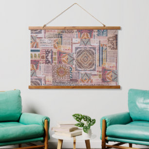 Tapisserie Suspendue Patchwork ethnique Abstrait Mur suspendu