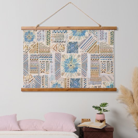 Tapisserie Suspendue Patchwork Ethnique Boho Patchwork Wall Hanging (Chambre à coucher)