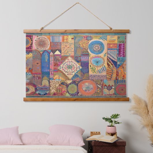 Tapisserie Suspendue Patchwork Mandala Wall Hanging (Chambre à coucher)