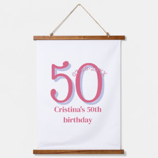 Tapisserie Suspendue PÂTE À PASTEL ROSE 50 anniversaire anniversaire aj