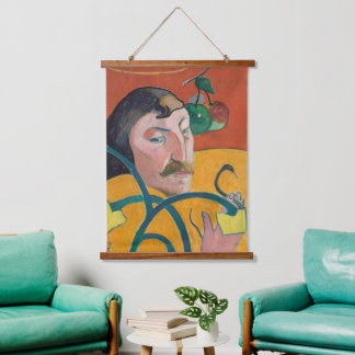 Tapisserie Suspendue Paul Gauguin Autoportrait Art Moderne Mur en Bois
