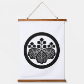 Tapisserie Suspendue Paulownia avec 5-3 fleurs en cercle (Recto)