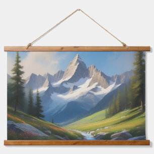 Tapisserie Suspendue Paysage alpin Aquarelle Art