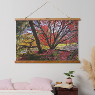 Tapisserie Suspendue Paysage coloré de feuilles et d'arbres d'automne