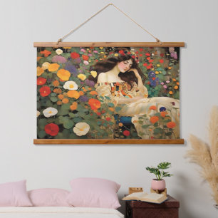 Tapisserie Suspendue Paysage de chalet Vintage captivant Impressionis