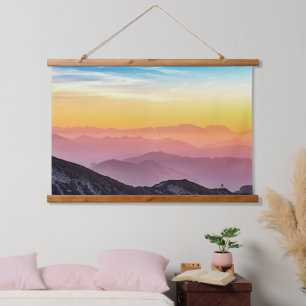 Tapisserie Suspendue Paysage de montagne au coucher du soleil