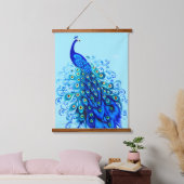 Tapisserie Suspendue Peacock en bleu turquoise et cobalt (Chambre à coucher)