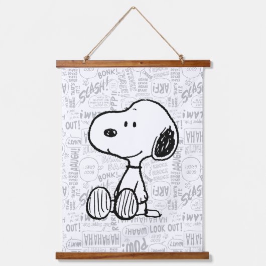 Tapisserie Suspendue PEANUTS | Snoopy on Black White Comics (Recto)