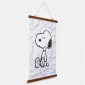 Tapisserie Suspendue PEANUTS | Snoopy on Black White Comics (Angulaire)