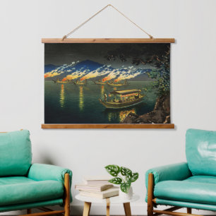 Tapisserie Suspendue Pêche au cormorans Tsuchiya Koitsu 1940