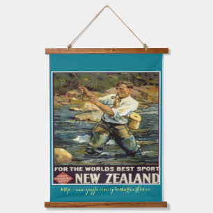 Tapisserie Suspendue "Pêche Vintage-Nouvelle-Zélande"