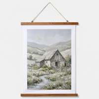 Peinture à l'huile de paysage de ferme rustique vi