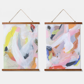 Tapisserie Suspendue Peinture Abstraite Expressive Colorée Art